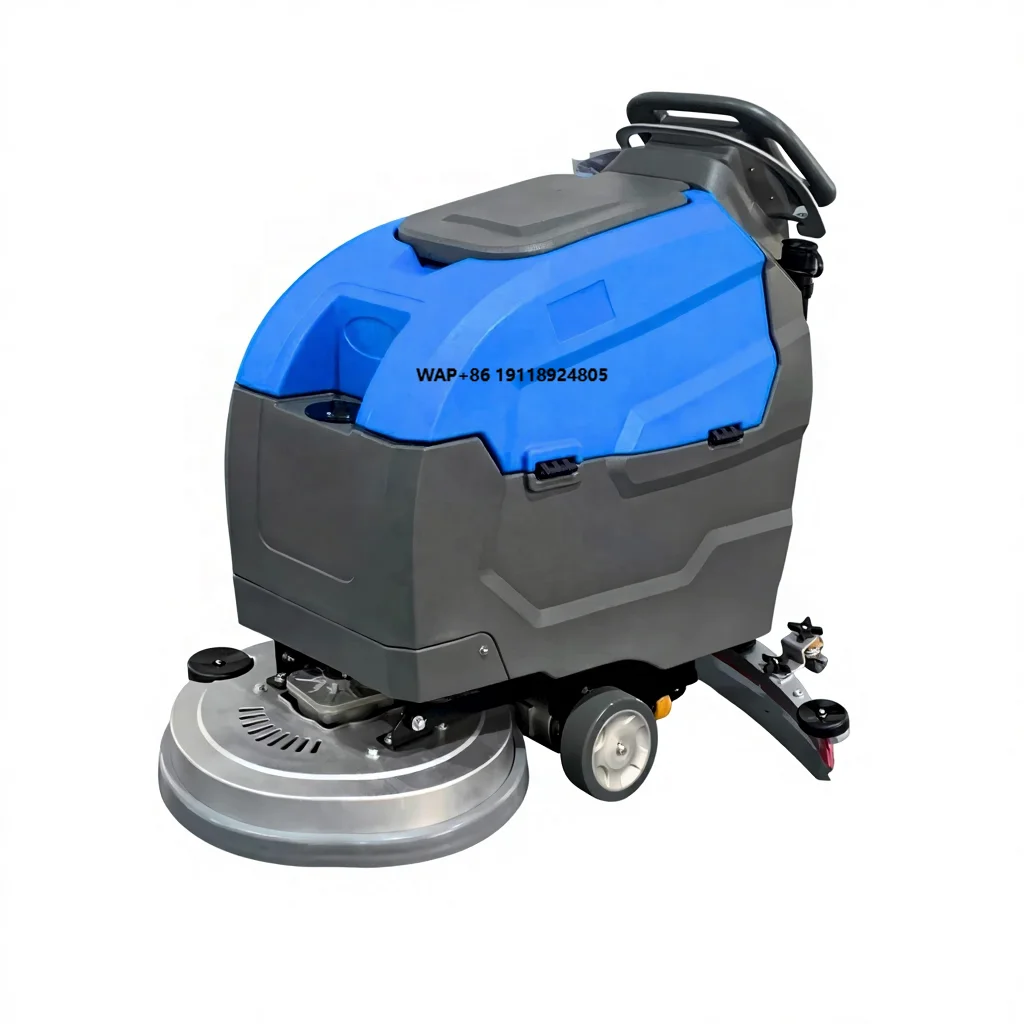 Factory Price Walk behind Scrubber Industrial Floor Cleaning Machine For Warehouse Supermarket