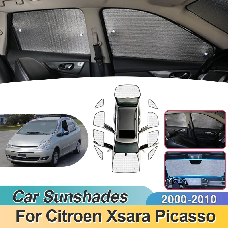 

Солнцезащитные шторки для Citroen Xsara Picasso 2000-2010 2009, полные солнцезащитные шторки на лобовое стекло, затемняющие, с защитой от УФ-лучей, автомобильные аксессуары