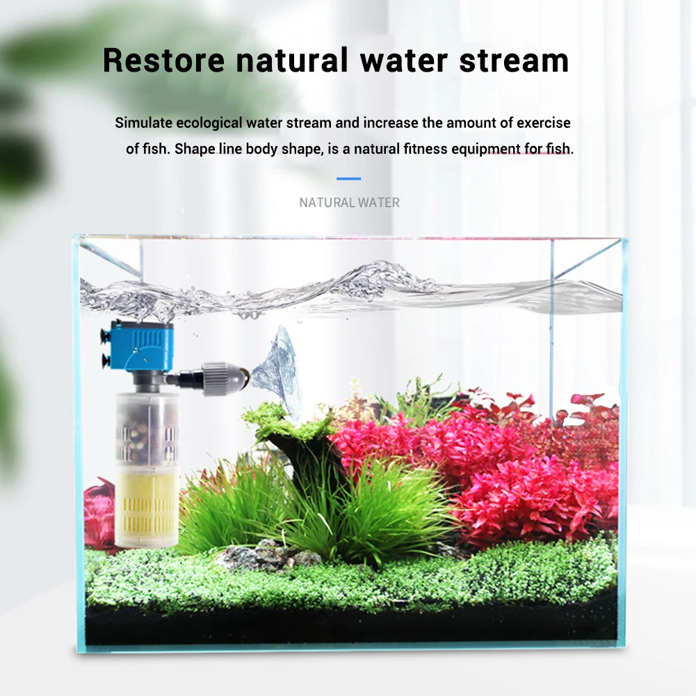 Aquarium Wave Maker Circulation Pump Low Decibel Fish Tank Pump 360 Degree Automatic Rotation Submersible Water Pump