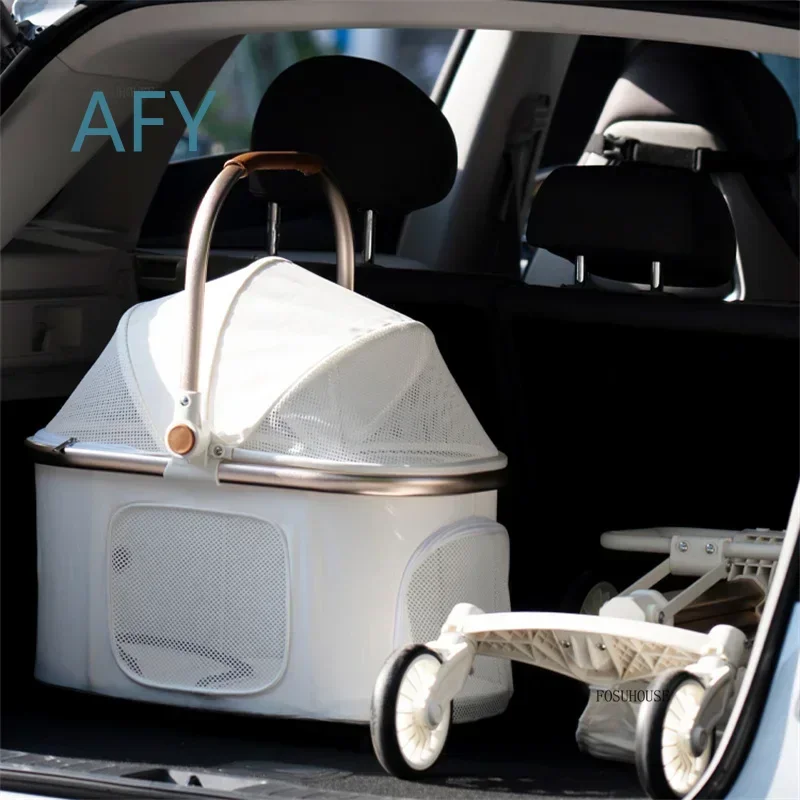 Handbag Separable Stroller for Dogs Cats Foldable Pet Stroller Multifunctional Lightweight Travel Stroller Outdoor Walking