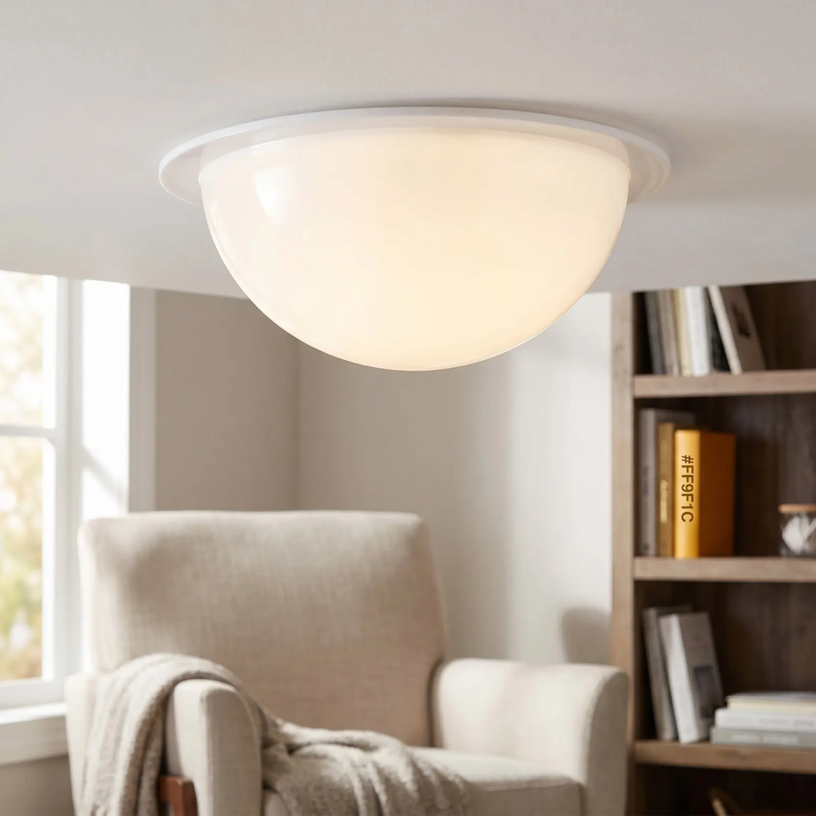 Acrylic Dome Ceiling Light Shade White Round Half Sphere Replacement Cover Easy Snap in Installation for Kitchen Bedroom Hallway