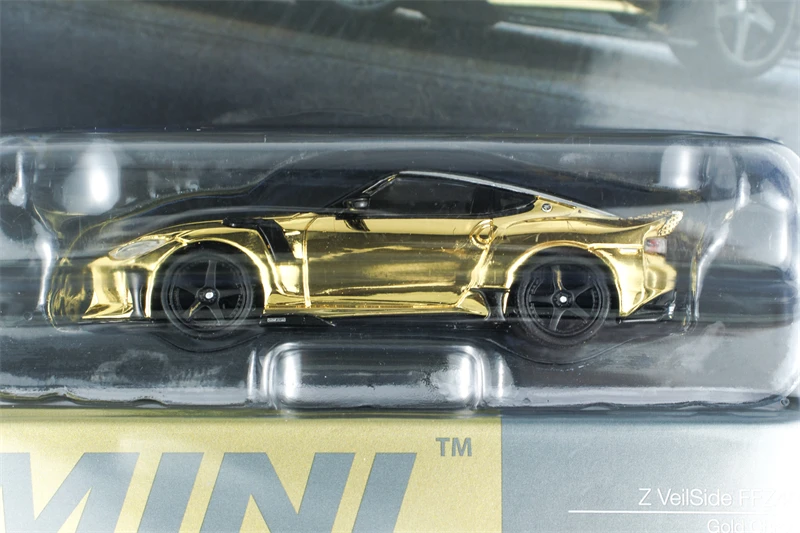 سيارة MINI GT 1:64 VeilSide FFZ400 كروم ذهبي 985 دييكاست #6