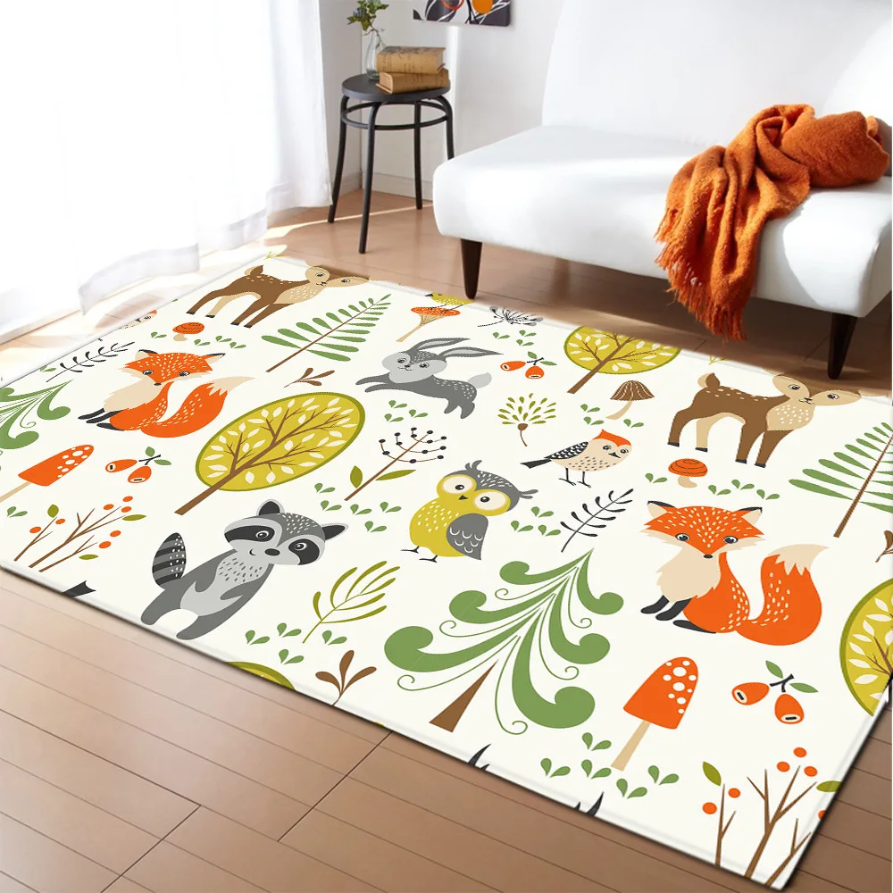 Children's Flannel Non-Slip Carpet, Animal Puzzle Game, Learn for Baby Play, Children's Room Tapis, High Quality