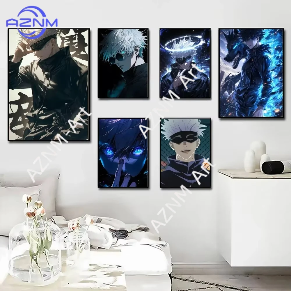 1pc Anime Character Gojo Satoru Jujutsu Kaisen Poster Poster Art Print Bar Living Room Furniture Decor