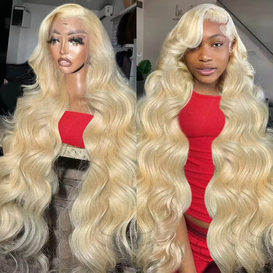 613 Honey Blonde Body Wave Lace Front Human Hair Wigs for Women Colored 613 13x6 Lace Front Human Hair Wig for women