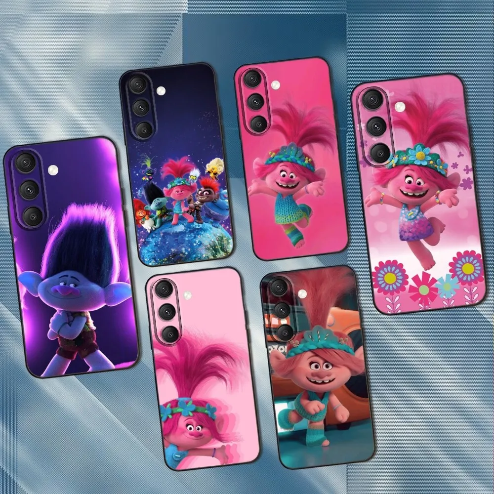 

Cartoon T-Trolls Phone Case For Samsung S25,S24,S23,S22,S21,S20,S10,Ultra,Plus,Lite,FE,Soft Silicone Black Cover