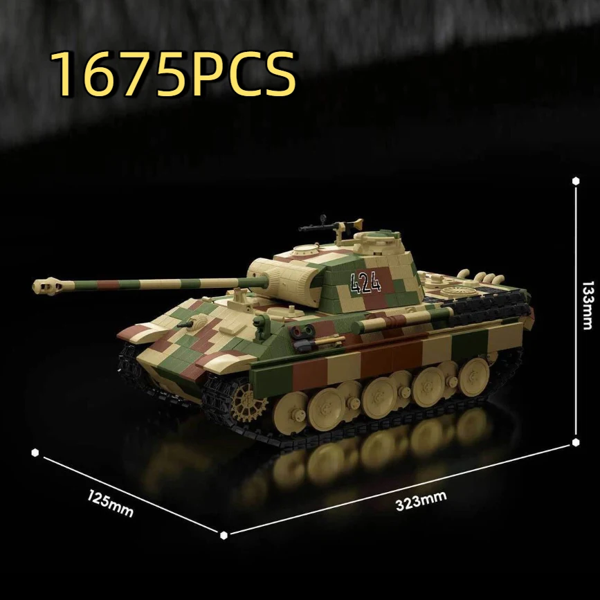 New product TK2 building toy - Leopard-style armor Tiger-type tank military model - educational assembly toy - gift