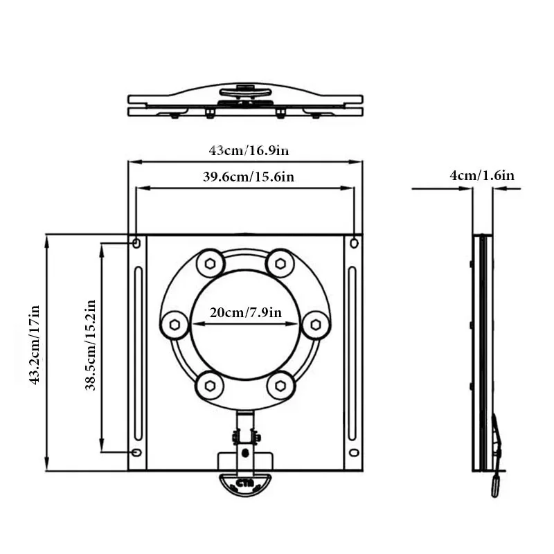 Business Car Rotary Base T5 T6's Driver/Passenger Side Rotary Console Is Used For Original Seat Replacement