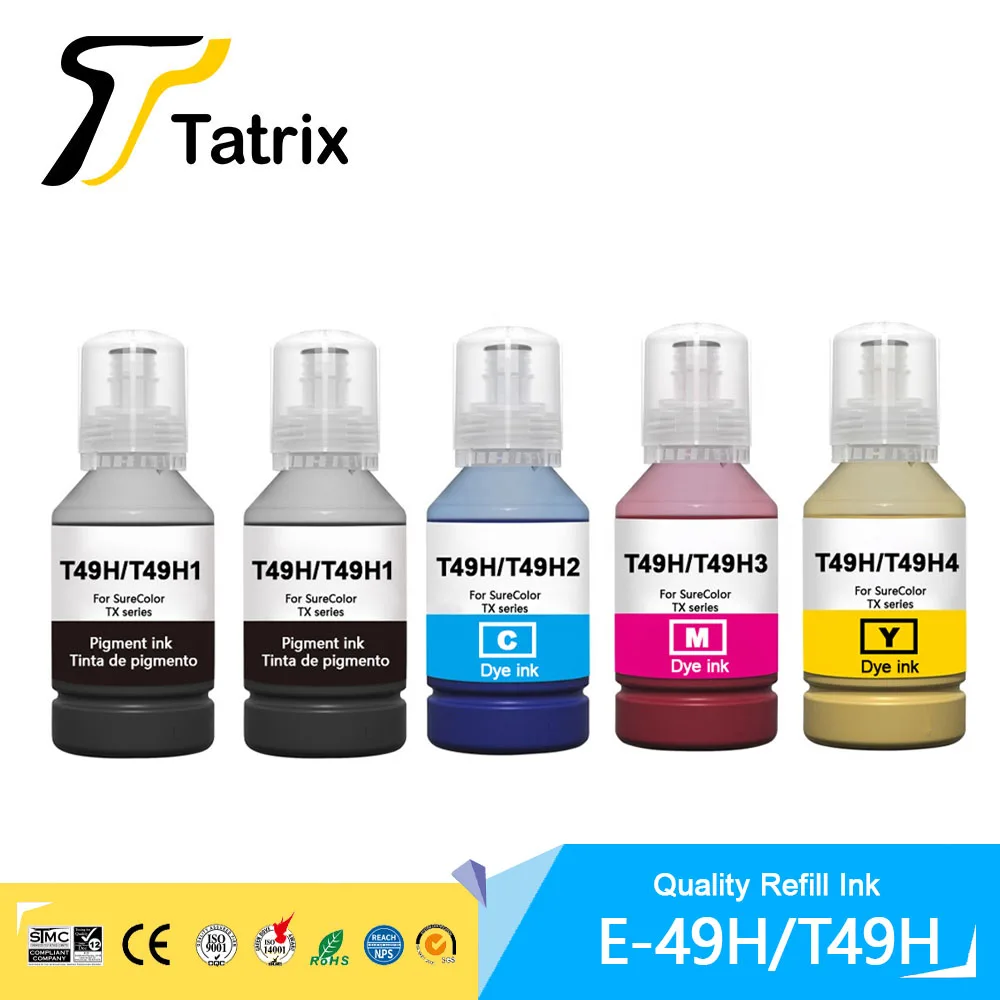 Imagem -02 - Tatrix T49h T49h1 T49h2 T49h3 T49h4 Cor Premium Compatível Reenchimento Pigmento Tintura Tinta para Epson Sc-t3100x Sc-t3170x Sc-t3170x24