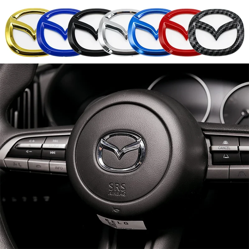 Автомобильное рулевое колесо из АБС-пластика, наклейка для Mazda 3 CX3, CX4, CX5, CX7, CX8, CX9, CX30, RX7, Atenza, Axela, украшение интерьера, 1 шт.