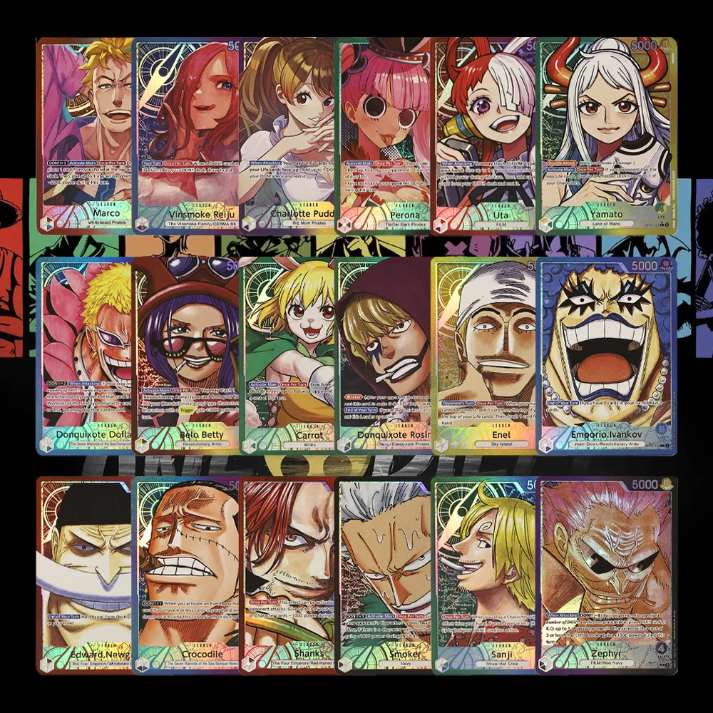 One Piece OPCG Anime Proxy Cards Shanks Uta Sanji Yamato Whitebeard English Version Collectible Trading Cards Toys