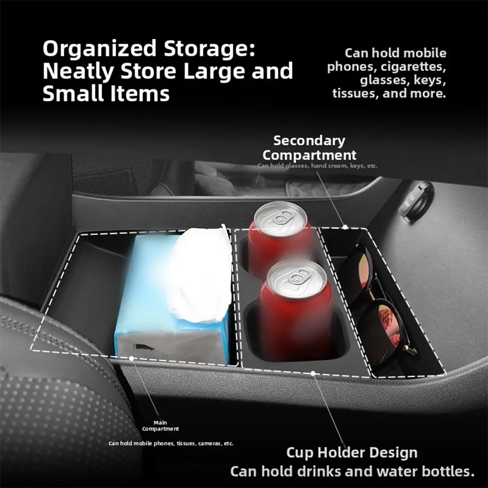 Car Storage Box Center Console Tray TPE Construction Space-saving Design Optimizes Interior Space Reduces Clutter