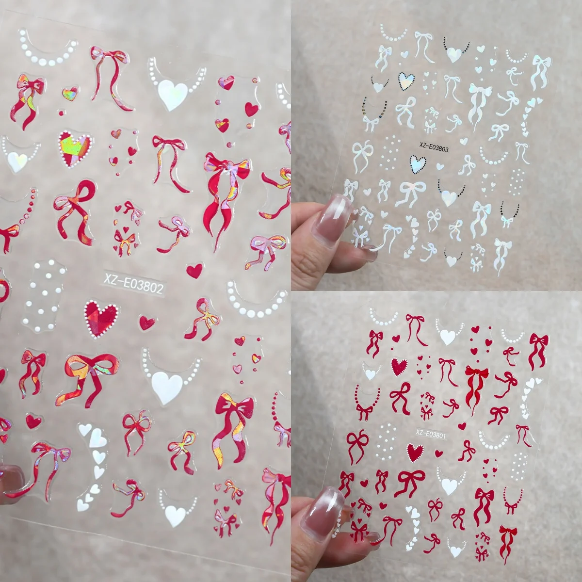 Набор-из-3-шт-5d-наклеек-для-ногтей-в-форме-сердца-с-бантом-красно-белые-декоративные-стикеры-для-маникюра-ко-Дню-святого-Валентина-стильный-и-милый-дизайн-акриловое-украшение-для-ногтей