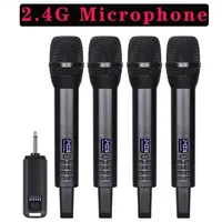 2.4G UHF Wireless Handheld Dynamic Karaoke Bluetooth Microphone Rechargeable Mic with Receiver Performing Professional Home KTV