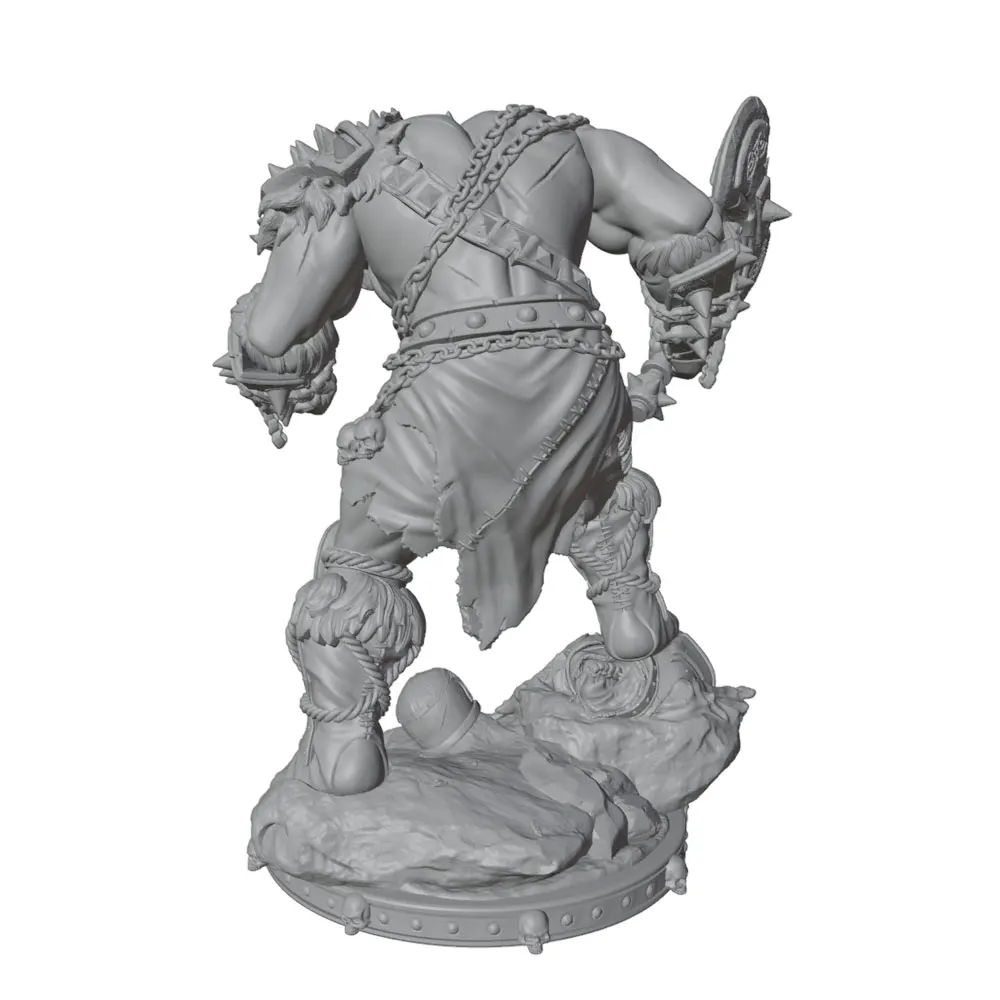 1/24 Desk ornament，Model Of The Furious orc warrior wielding a massive axe, fantasy style wargame / collectible miniature statue