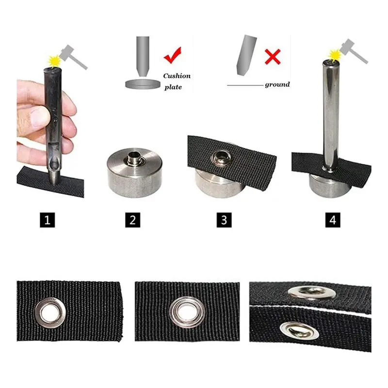 ABLK Heavy Duty Metal Eyelet Grommet Kit 1/2 Inch For Fabric Curtains, Tarps Tents& Covers Multicolored