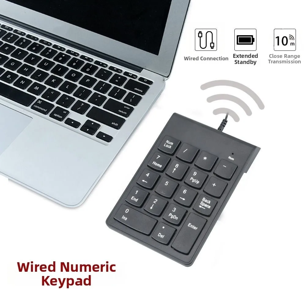 

Mini Wired Numeric Keypad Portable Universal 18 Keys Keyboard Compact Professional USB Digital Keyboard for Laptop, PC, Desktop