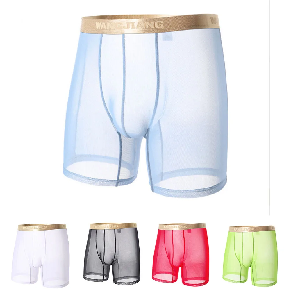 

Casual Wear 2XL Men Underwear Flat Corner Seamless Underwear Boxer Mesh Underwear 10 Spandex Blend Breathable Men's Underwear