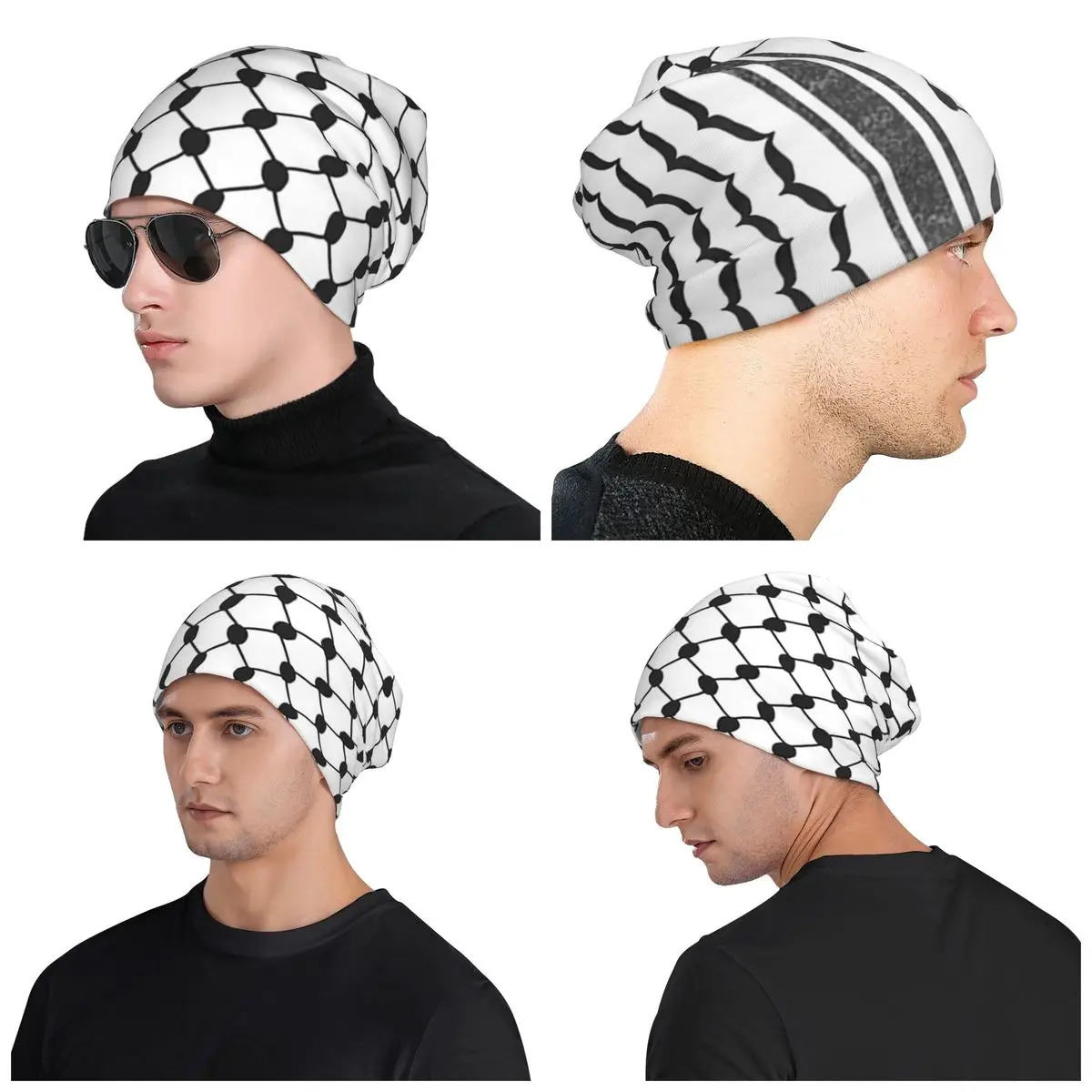 

Hattah (Keffiyeh) Unisex Adult Beanies Caps Knitted Bonnet Hat Warm Fashion Autumn Winter Outdoor Skullies Hats