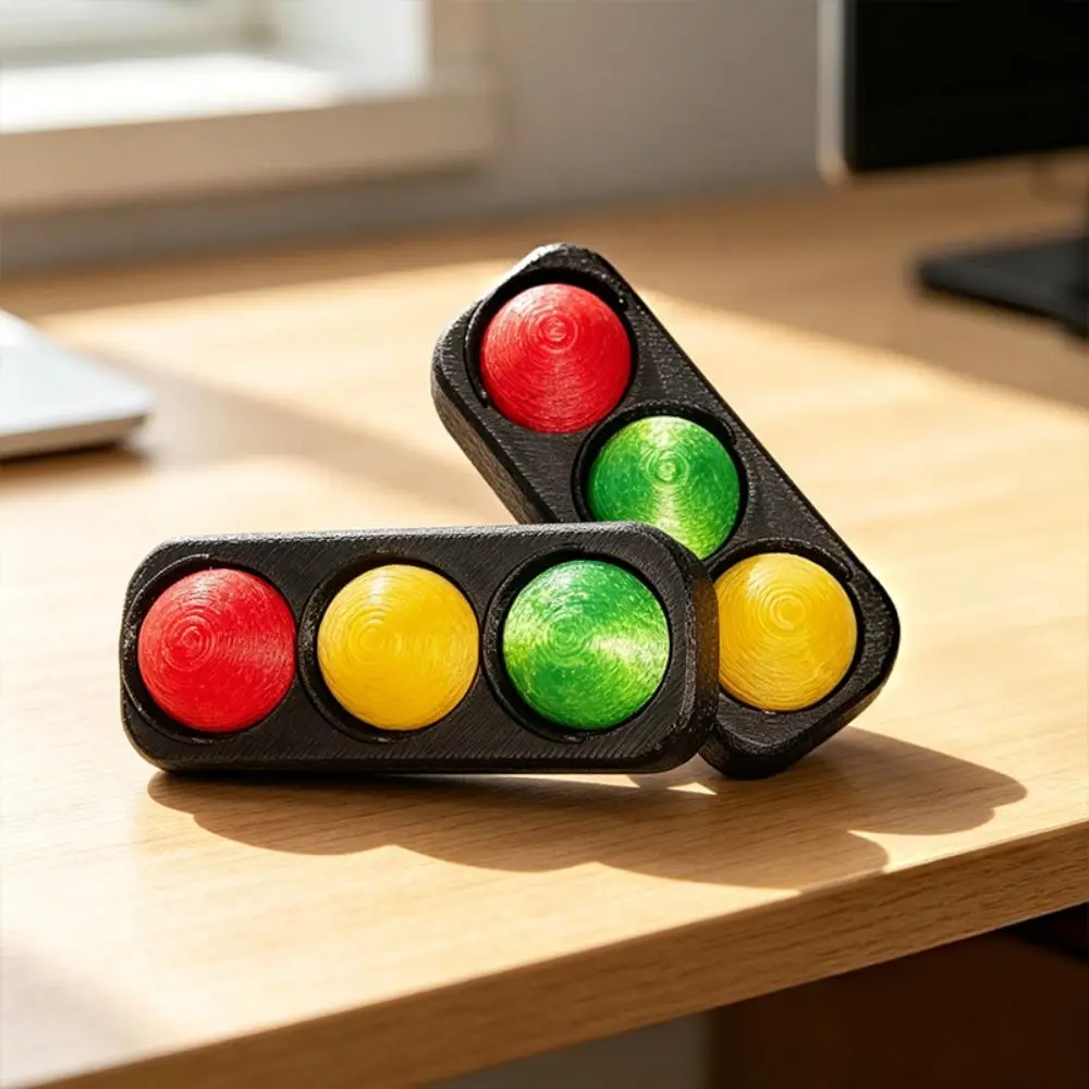 3D Printed Fidget Clicker Keychain Lightweight Compact Mini Fidget Portable Clickable Functions Traffic Light Fidget