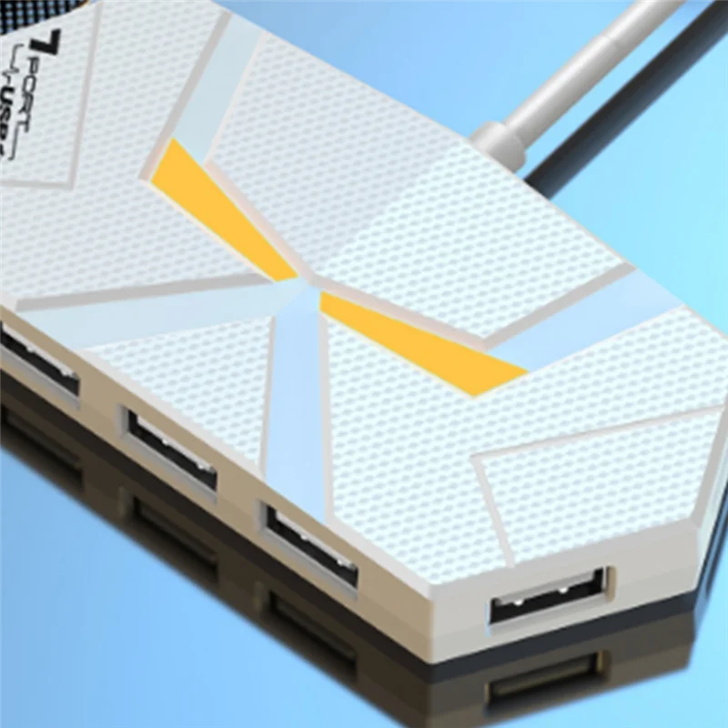 7-портовый концентратор 0,6 см, разветвитель расширения USB2.0 для ноутбука, жесткий диск, совместимый с компьютером TYPE-C, стабильная передача данных