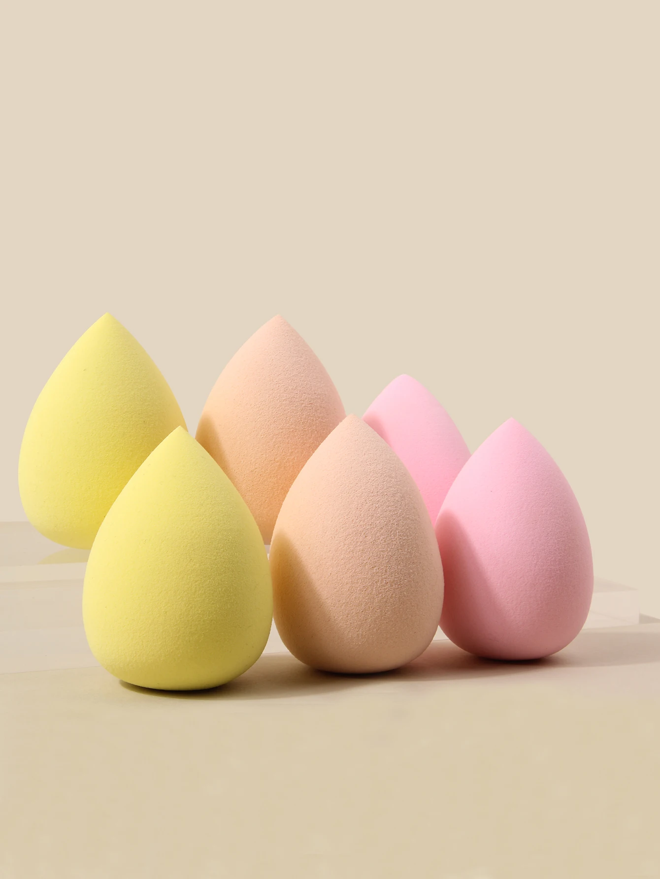 6 قطع من بيضة التجميل الكبيرة، إسفنجة مكياج، بيضة إسفنجية ناعمة ومرنة للغاية، أداة مكياج محمولة ومتينة