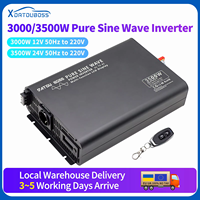 Datouboss 3000W 3500W Pure Sine Wave Inverter 12V/24V to 220V with EU Socket Remote Control LCD Display for Cars Electrical Use