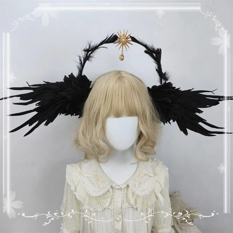 اليدوية أجنحة الملاك ريشة الشعر هوب أبيض وأسود مزدوج اللون اضافية أجنحة كبيرة التصوير الفوتوغرافي عرض الأزياء التصوير الفوتوغرافي