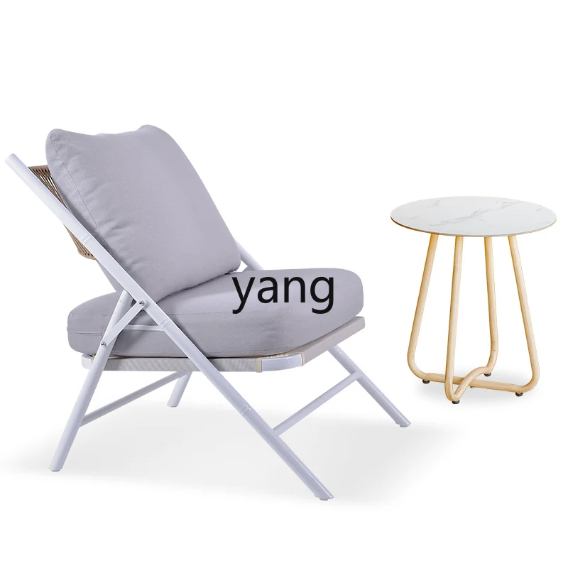 Yjq Deck Chair Simple Sofa Lazy Backrest Home Single Outdoor Rattan Chair