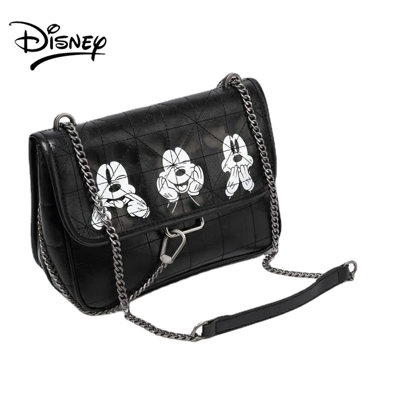 Disney Women's Bag Mickey Mouse Large Capacity PU Soft Leather Shoulder Bag for Girl Kids Men Wallet Purse