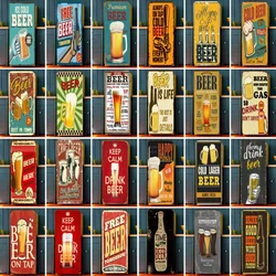 Retro Beer Drink Fridge Door Sticker Waterproof PVC Refrigerator Wallpaper Vintage Cup BEER Poster Kitchen Decoration Stickers