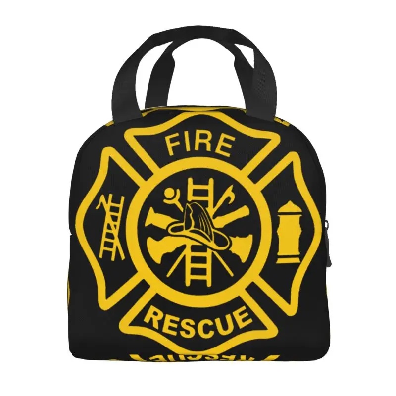 Firefighter Fire Rescue Insulated Lunch Bags for Camping Travel Resuable Cooler Thermal Lunch Box Women Kids