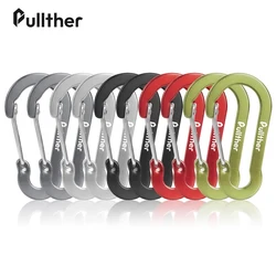 Pullther Fishing Multi Tool 5Pcs 7cm D-ring Aluminum Aalloy Carabiner Clip Outdoor Travel Hook Buckle Karabiner Camp Equipmen