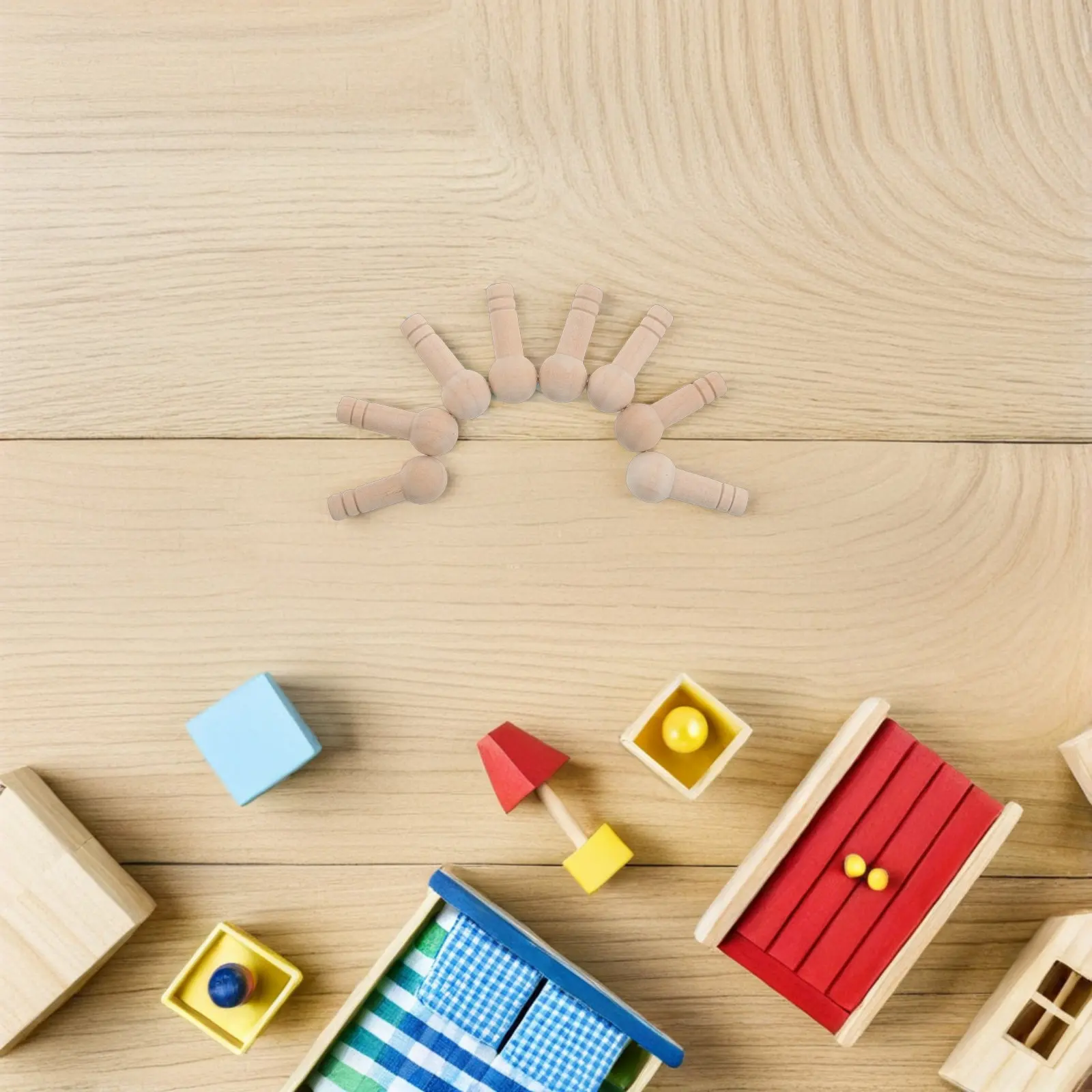 50Pcs Tiny Wooden Mushrooms for Crafts Unfinished Paintable Natural Wood Dowel Rods Smooth Child-Safe Craft Supplies for DIY