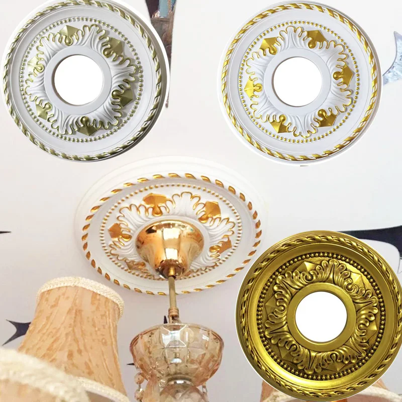 Chandelier Ceiling Plate Rosette PU Decorative Ceiling Rose Pendant Light Base Lamp Decorative Panel Wall Moulding