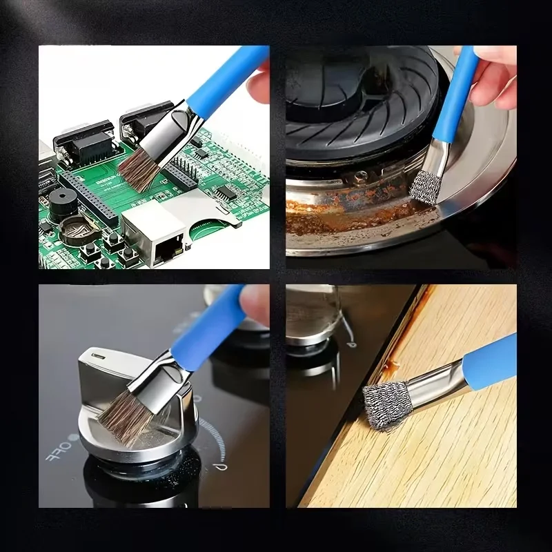 Multifunctional Double-Ended Stainless Steel Cleaning Brush, for Cleaning the Gaps on the Stove Top Mainboard - view 3