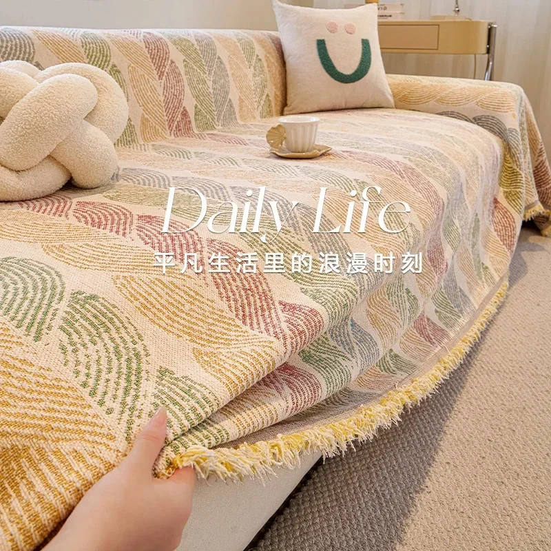 Colorful Home Decorative Sofa Cover Cloth Chenille Dust-proof Thicken Flowing Sofa Towel Anti Slip Anti Cat Scratch Sofa Blanket