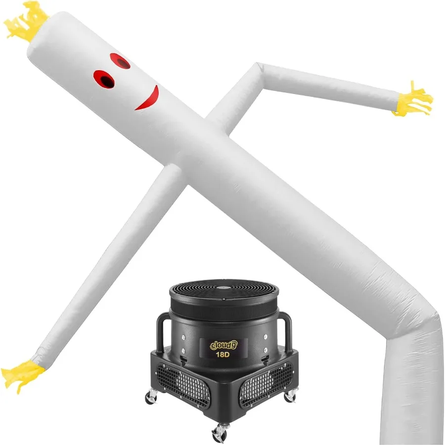 

Inflatable Wacky Waving Tube Man with Blower White 20 ft Dancing Air Puppet with Flailing Arms