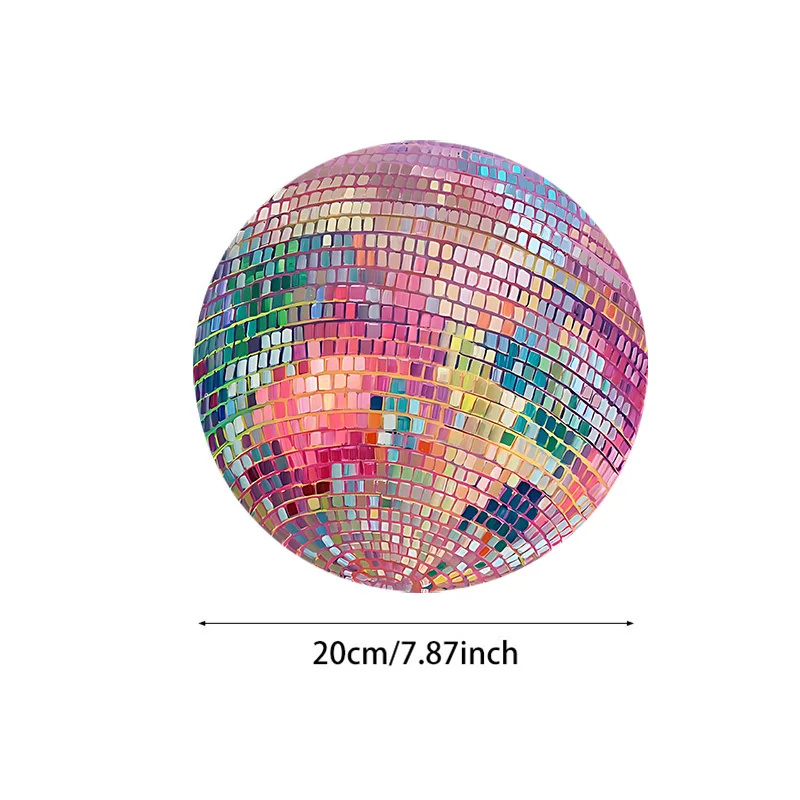 Rubber Round Pink Disco Ball Mouse Pad - Aesthetic Desk Accessory for Office Laptop Computer - Ideal Gift for Girlfriend Women