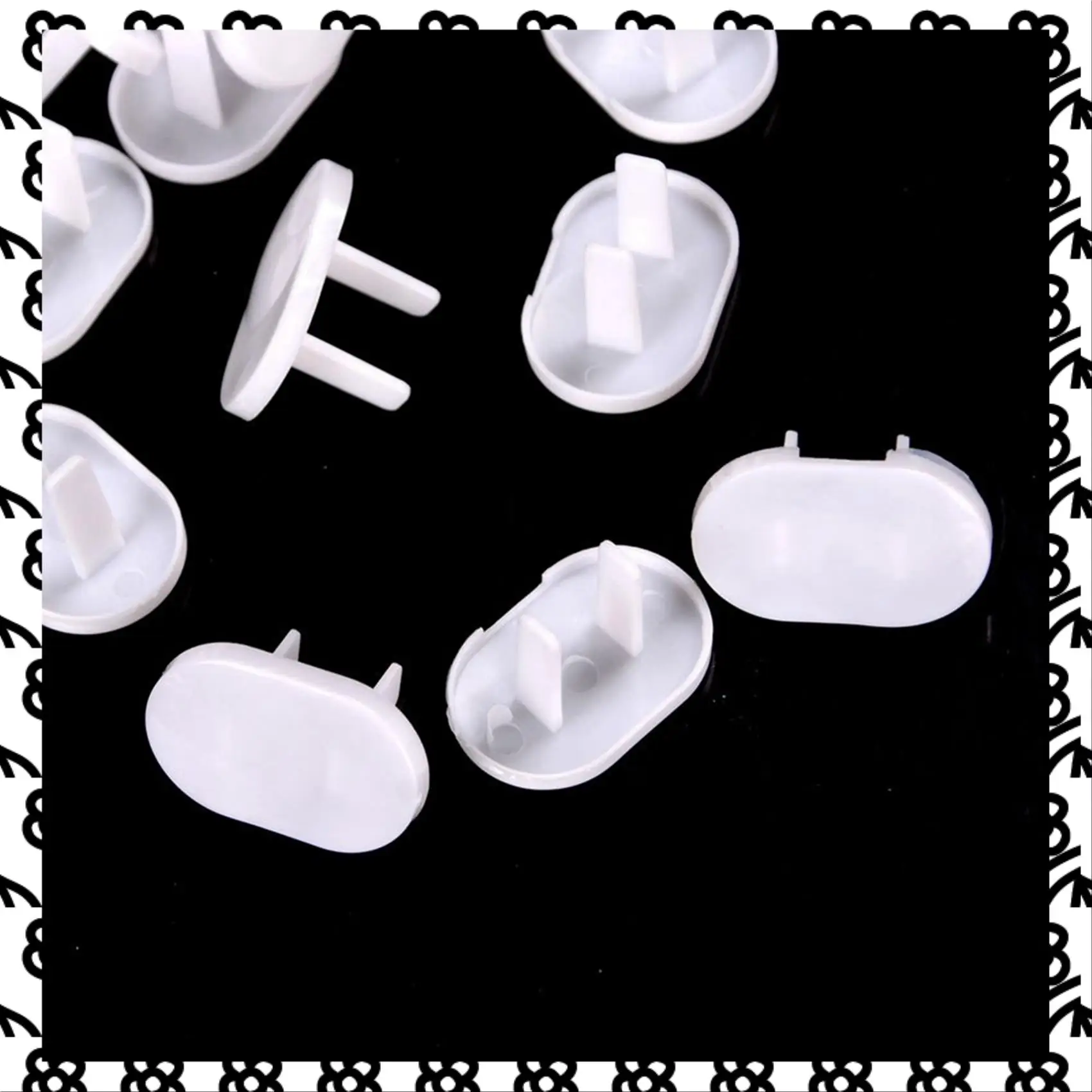 

A07I 100 шт., вилки с защитой от поражения электрическим током, защитная крышка, розетка, электрическая розетка, защита для маленьких детей, два отверстия