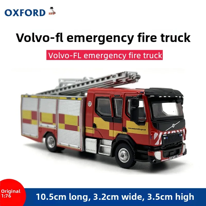 Diecast oxford escala 1:76 volvo fl motor de incêndio de emergência liga modelo de carro brinquedo colecionável presente lembrança exibição ornamento