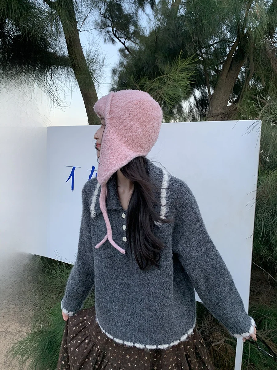 

Sinbounboun Floral Lace Ne Knitwear ort Women's Sweater Contrast Color Commute Sle Thiened Long Sve Warmth