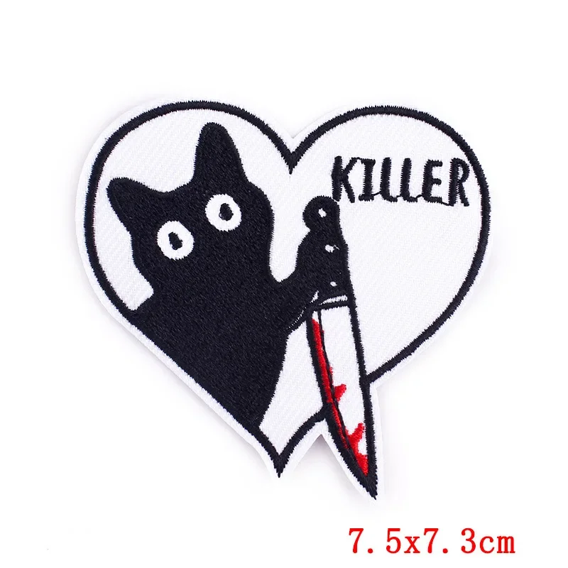 Cartoon Embroidery Patches Funny Phrases Slogans DIY Iron on Patches Fusible Clothes Badges Bags Hats Personalized Accessories