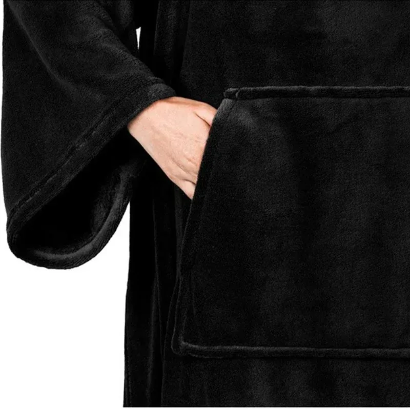 1PC Wearable Adult Blanket Large Pocket Multifunctional Lazy Sleeve Blankets Antistatic Flannel Blankets TV Sofa Blanket Throw