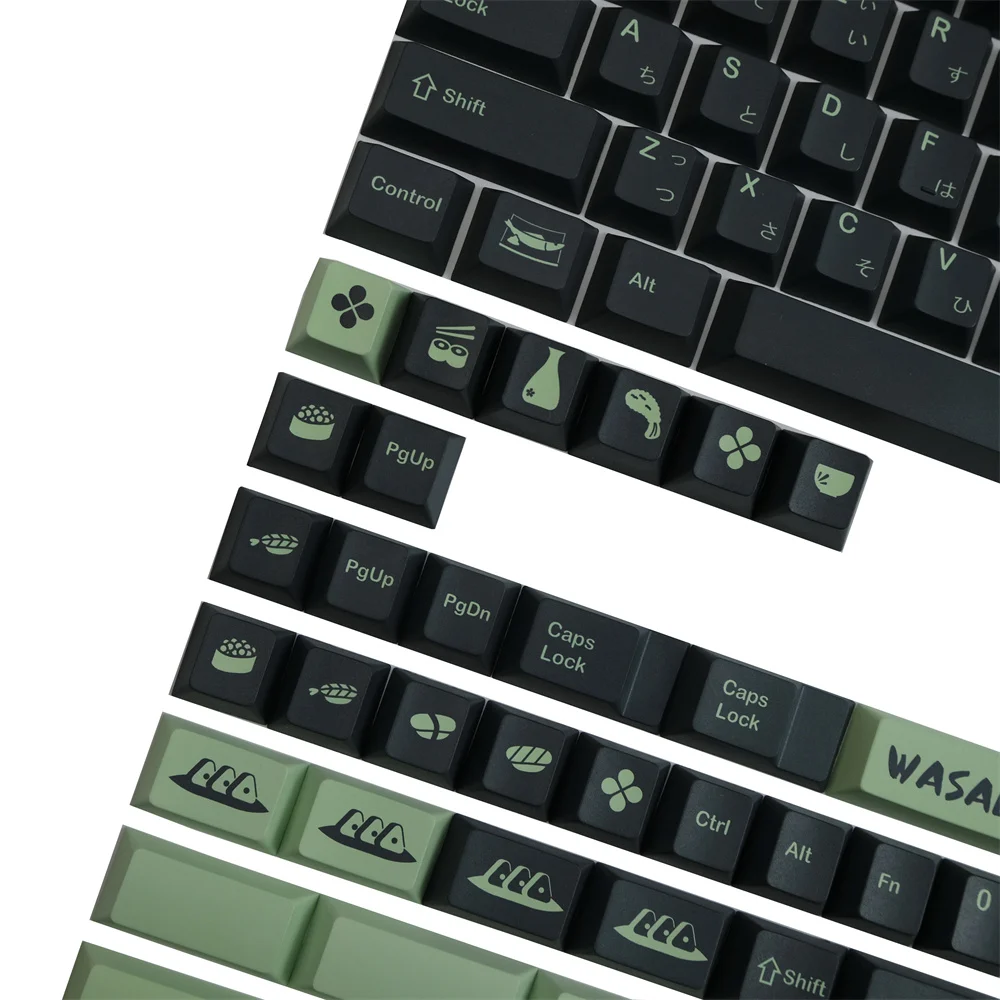 GMK Wasabi أغطية مفاتيح ISO أدخل اليابانية الكرز الشخصي الشخصية الملحق كامل 142 مفاتيح التحول الصحيح خاص مفتاح المسافة