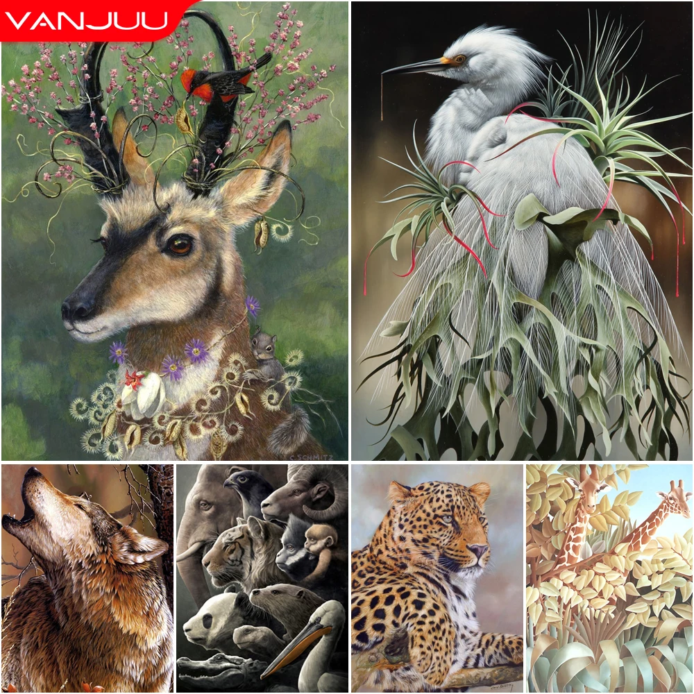 Animals 5D Diamond Painting Wolf Animal World Diamond Painting Mosaic Full Drill Diamond Embroidery Painting Home Decor
