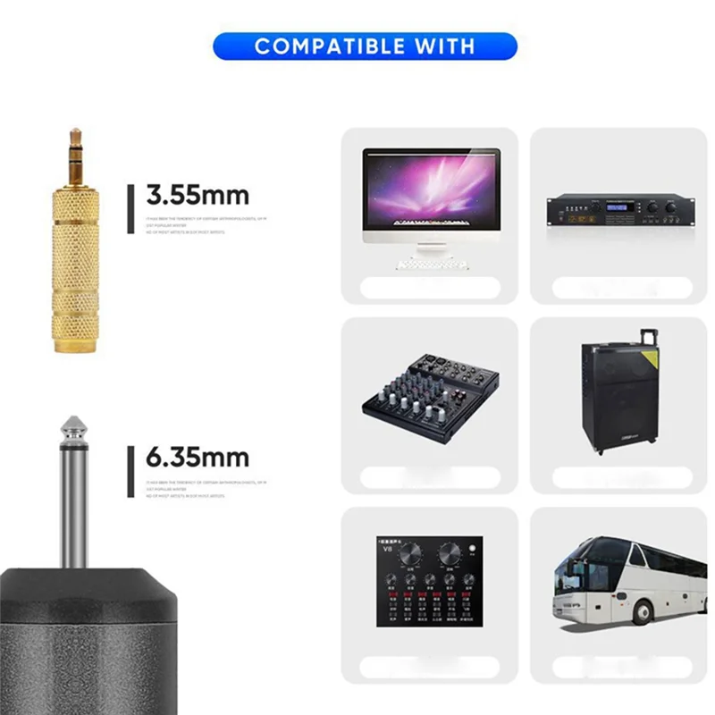 

New UHF Portable Wireless Headset/ Lavalier Lapel Microphone with Bodypack Transmitter and Receiver 1/4 Inch Output(A)