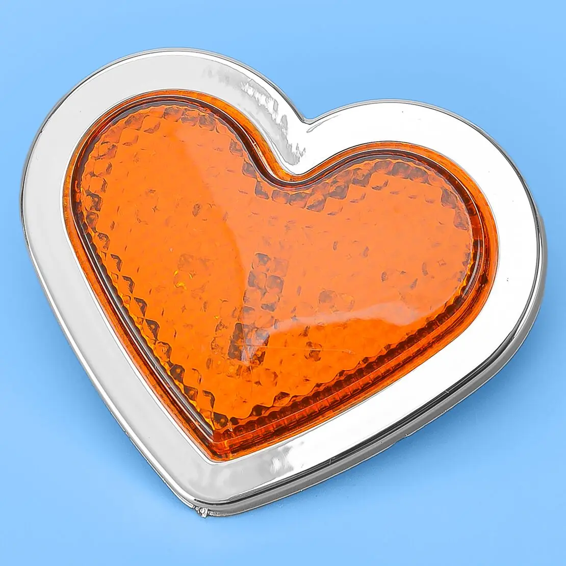 Universal Amber Heart Shaped Side Marker LED Light Turn Signal Indicator Lamp for 12-24V Car Van Truck Trailer