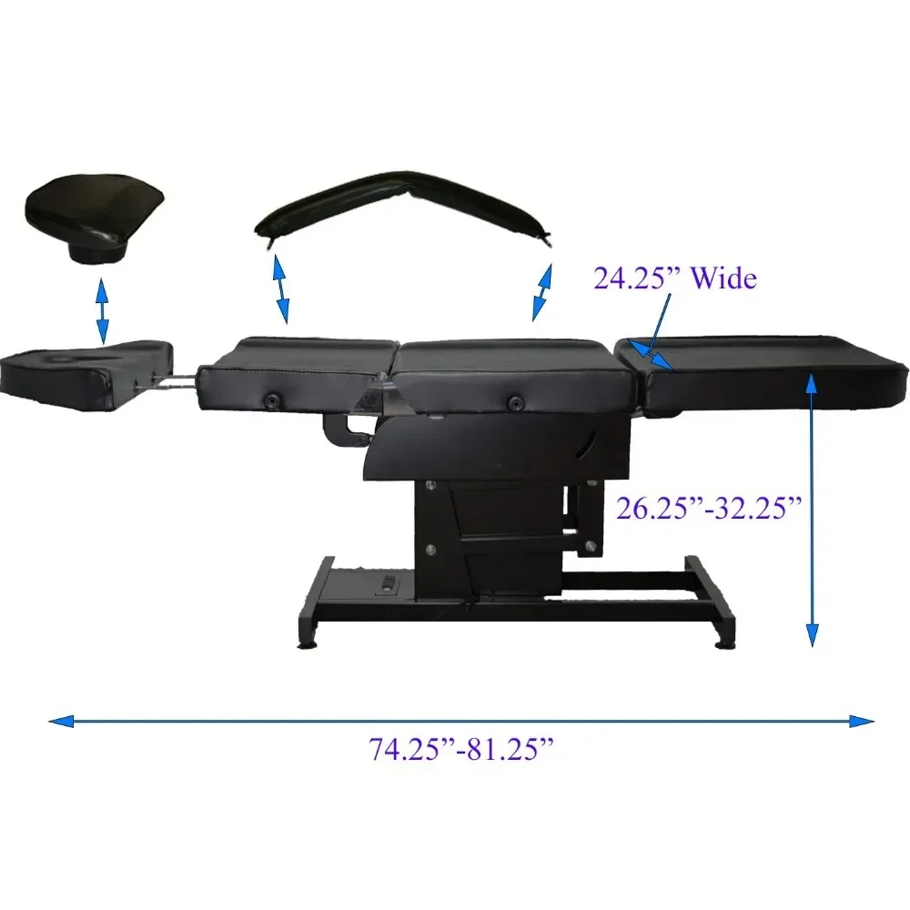 Furnitur Studio kasur pijat tato elektrik hitam