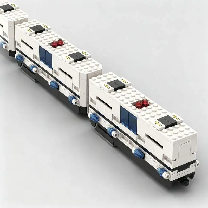 1122PCS Futuristic White Monorail Cargo Carrier Building Blocks Space Railway Transport Model DIY Assembly Toy Display Collectio